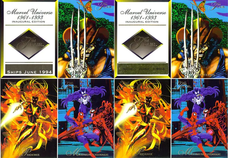 1994 Fleer/Flair 4-card sheet